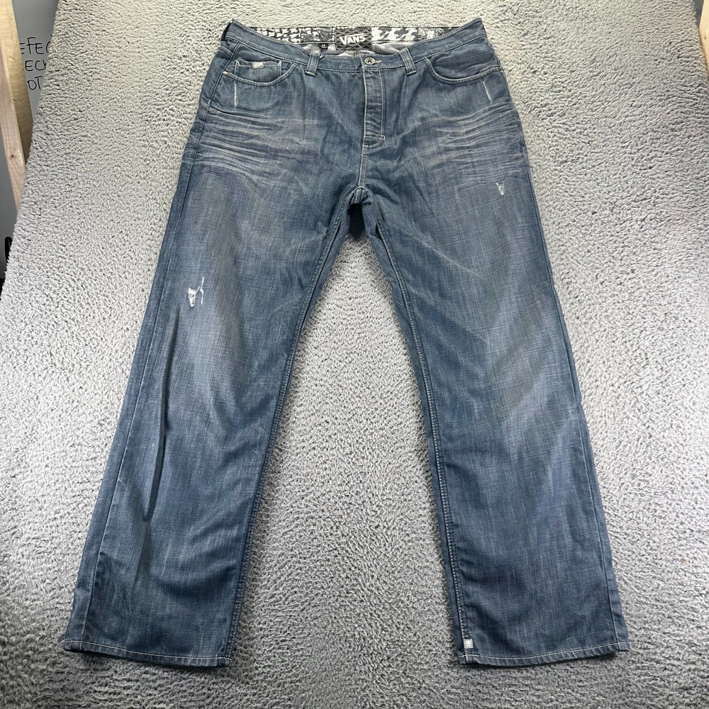 Vintage Vans Jeans Men's 38x32 Blue Cotton Denim Straight‎ Baggy Workwear Faded